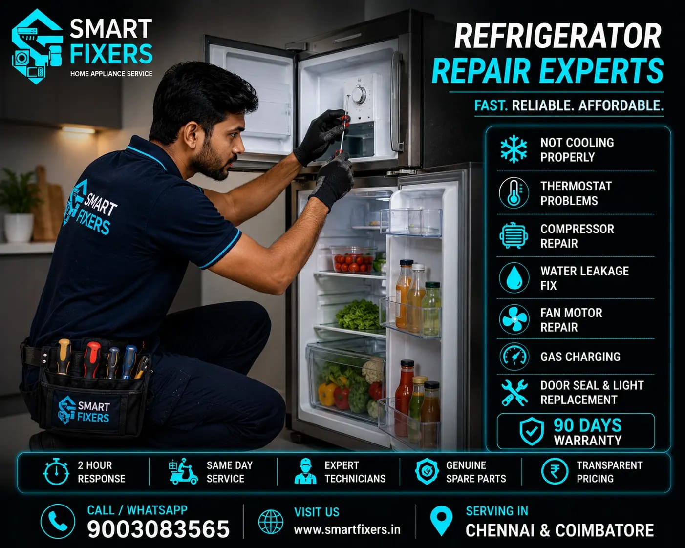 Authorized Samsung Refrigerator Service in Jamalia - Smart Fixers Chennai